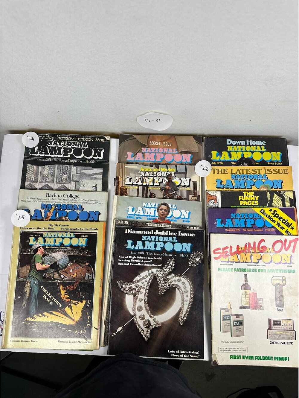 Lot of 12 Vintage National Lampoon Magazines 1974-1976‎ Humor Satire Collectible